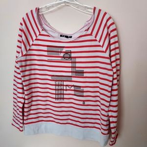 Volcom Red & White striped sweatshirt - Large / 14